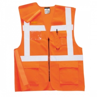 Portwest RT26 - Executive Rail Vest RIS-3279-TOM 100% Polyester Warp Knit 130g